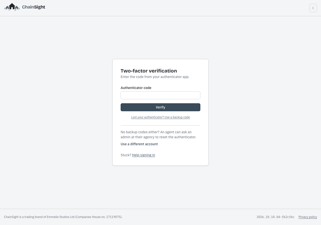 Screen asking for a code from your authenticator app